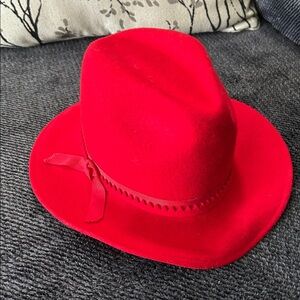 GEO W BOLLMAN RED 100% WOOL FELT VINTAGE  HAT  MADE IN USA
